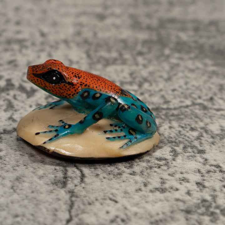 Black Blue And Red Poison Dart Frog Tagua Carving