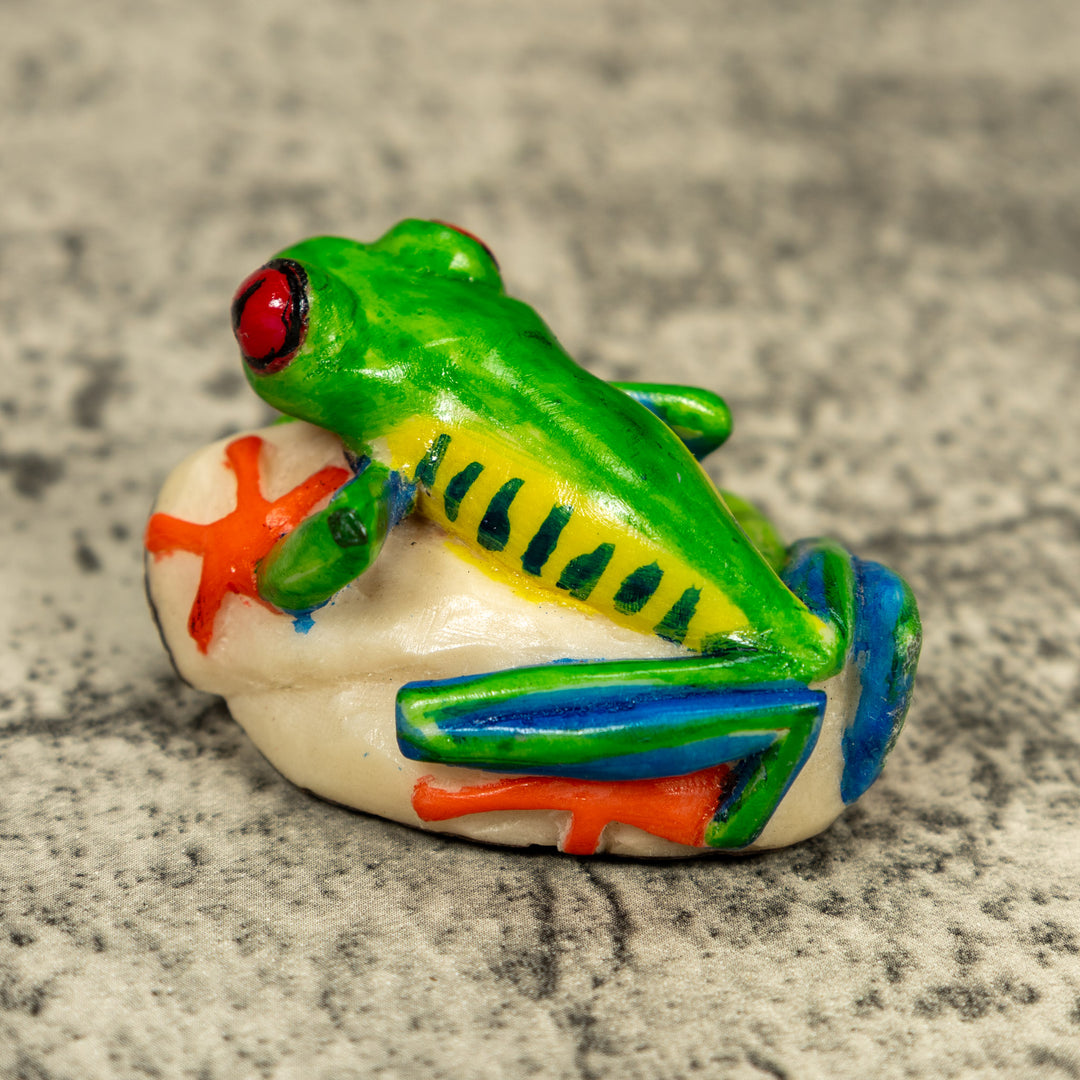 Red-Eyed Tree Frog Tagua Carving