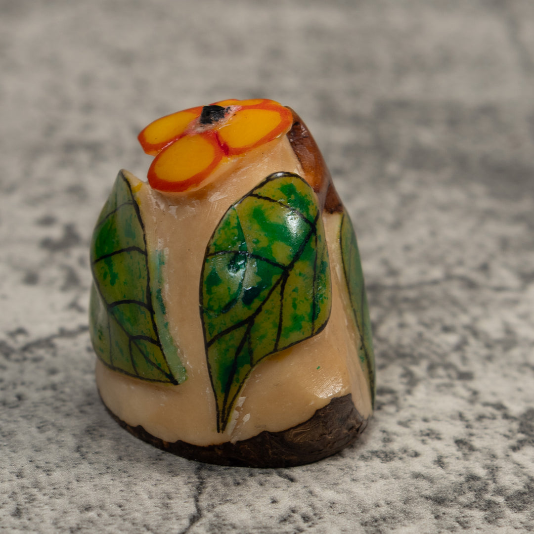 Flower With Leaves Tagua Carving