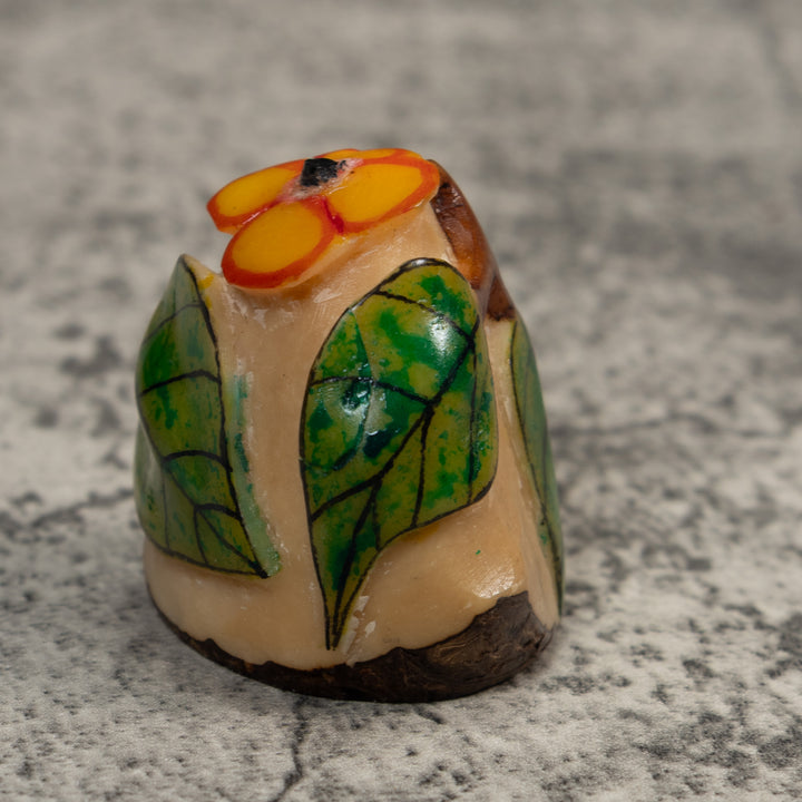 Flower With Leaves Tagua Carving