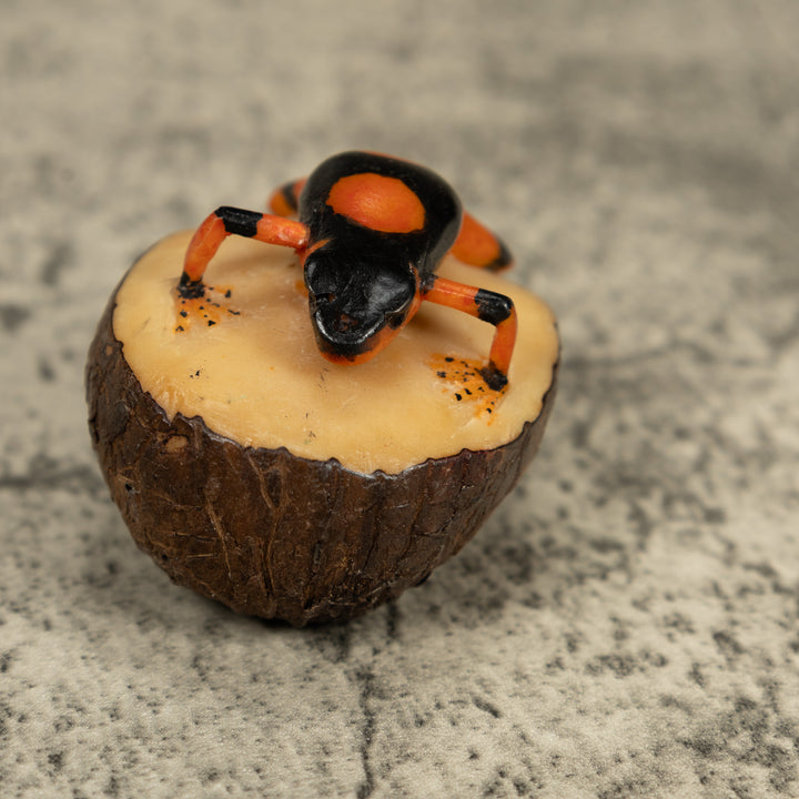 Black And Orange Poison Dart Frog Tagua Carving