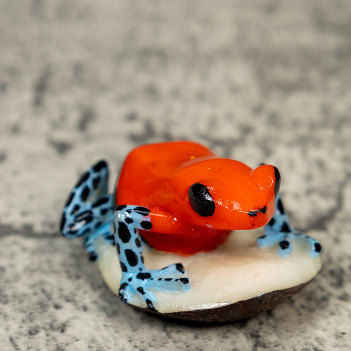Red Black And Blue Poison Dart Frog Tagua Carving