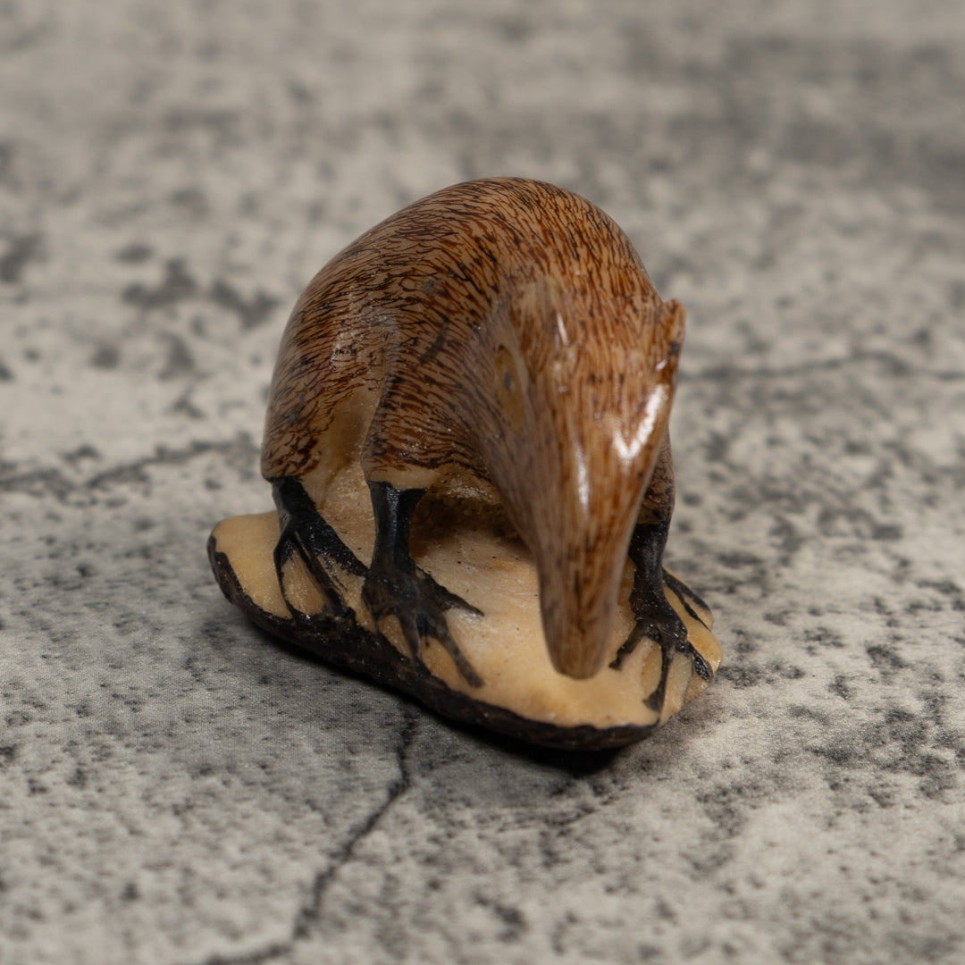 Vintage Brown And Black Neque Agouti Tagua Carving