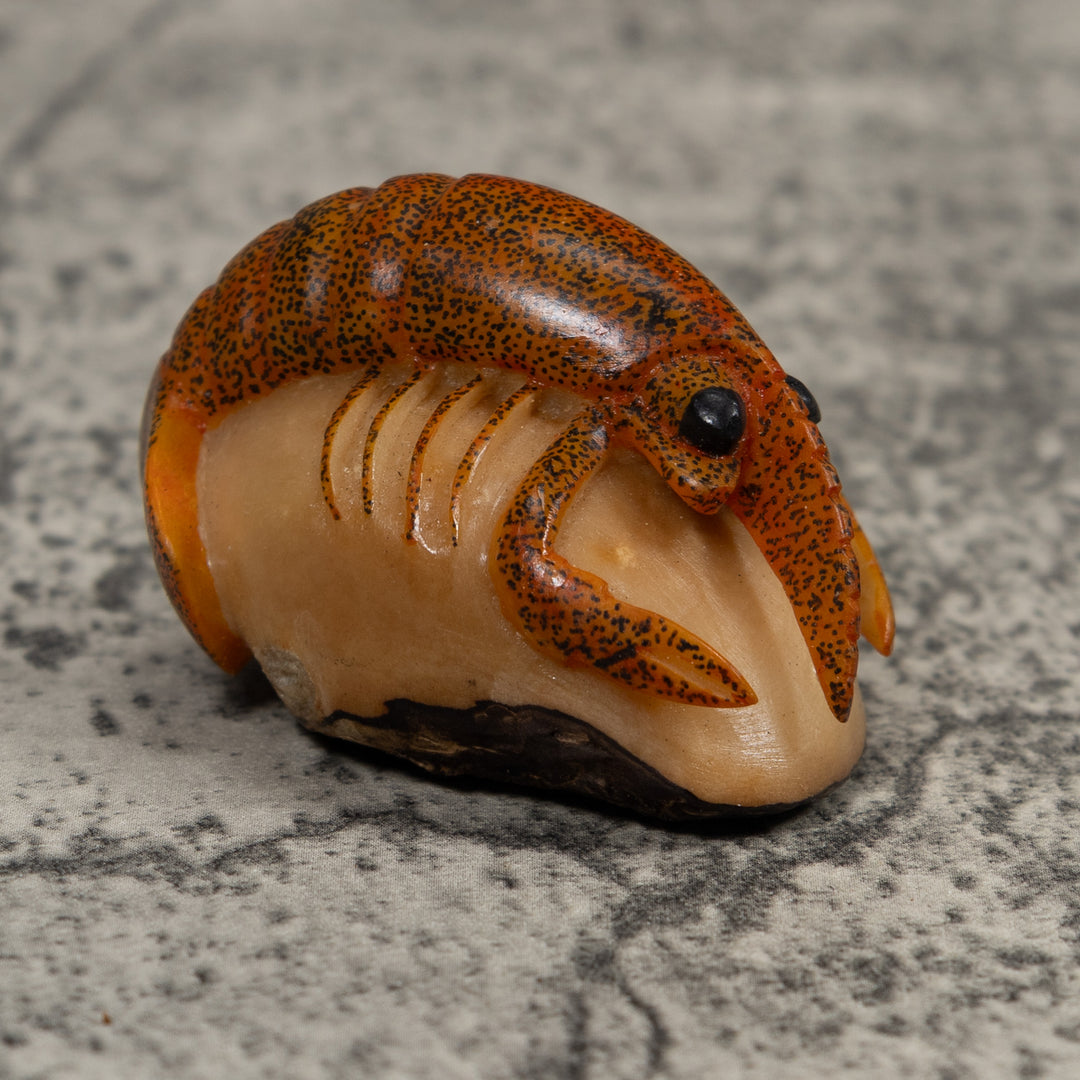 Vintage Shrimp Tagua Carving