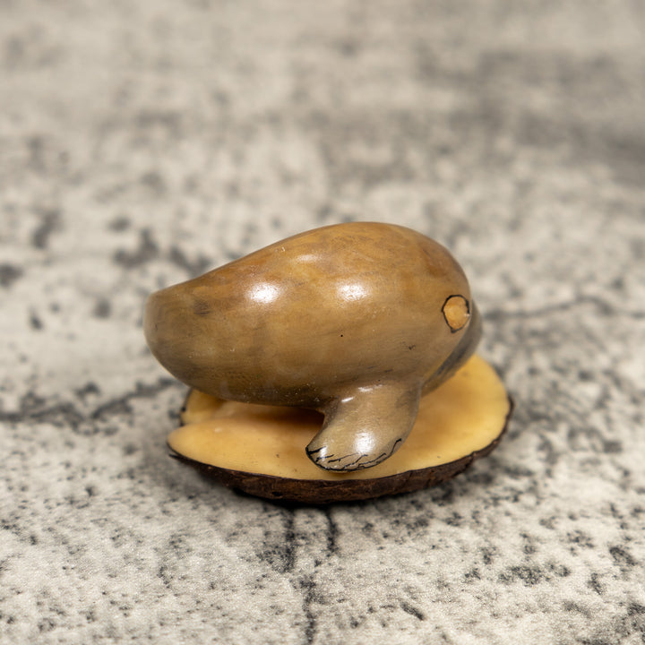 Vintage Gray Dolphin Tagua Carving