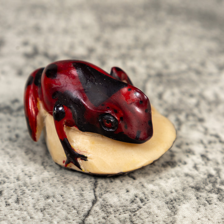Vintage Poison Dart Frog Tagua Carving