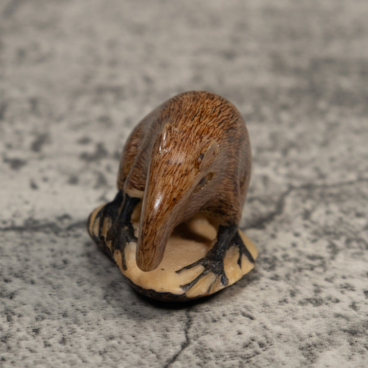 Vintage Brown And Black Neque Agouti Tagua Carving