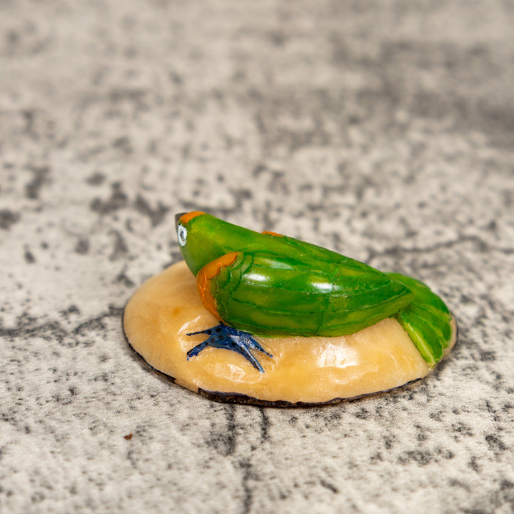 Green And Yellow Parrot Bird Tagua Carving