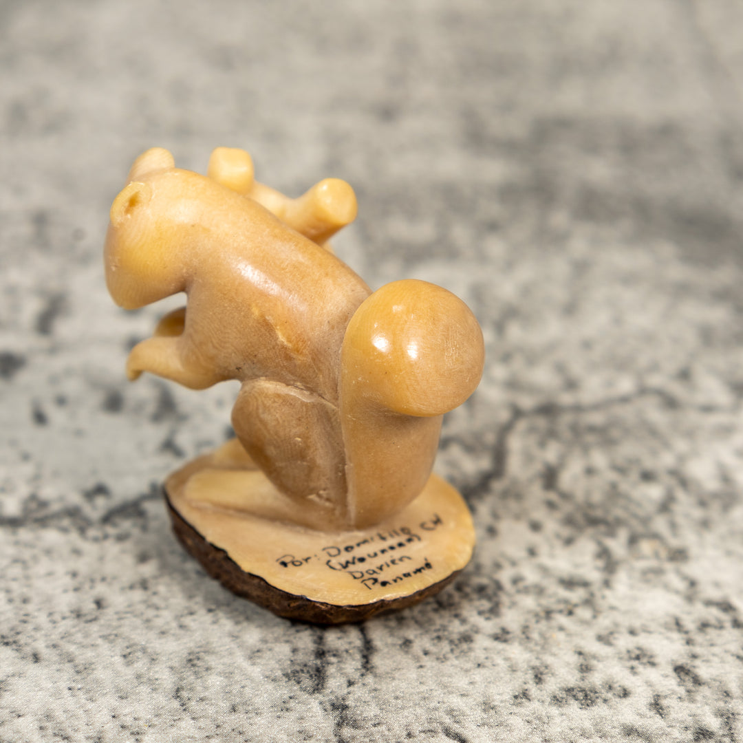 Vintage Natural White Squirrel Tagua Carving
