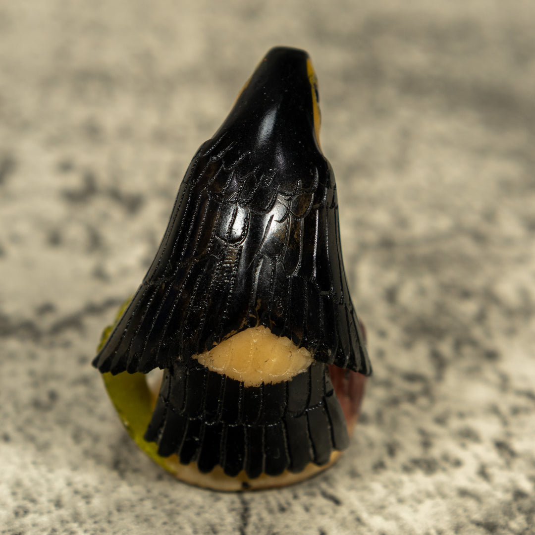 Black And Yellow Toucan Parrot Bird Tagua Carving