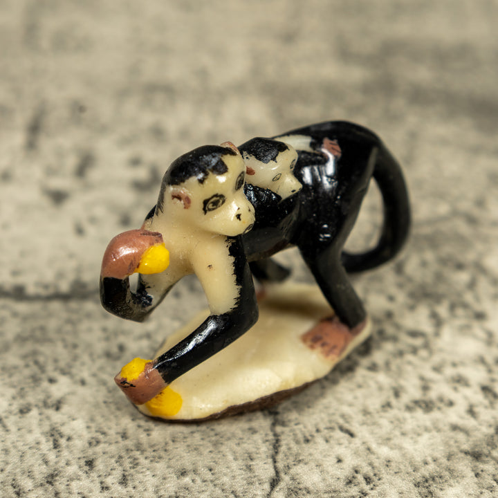 White Face Monkey With Infant Tagua Carving