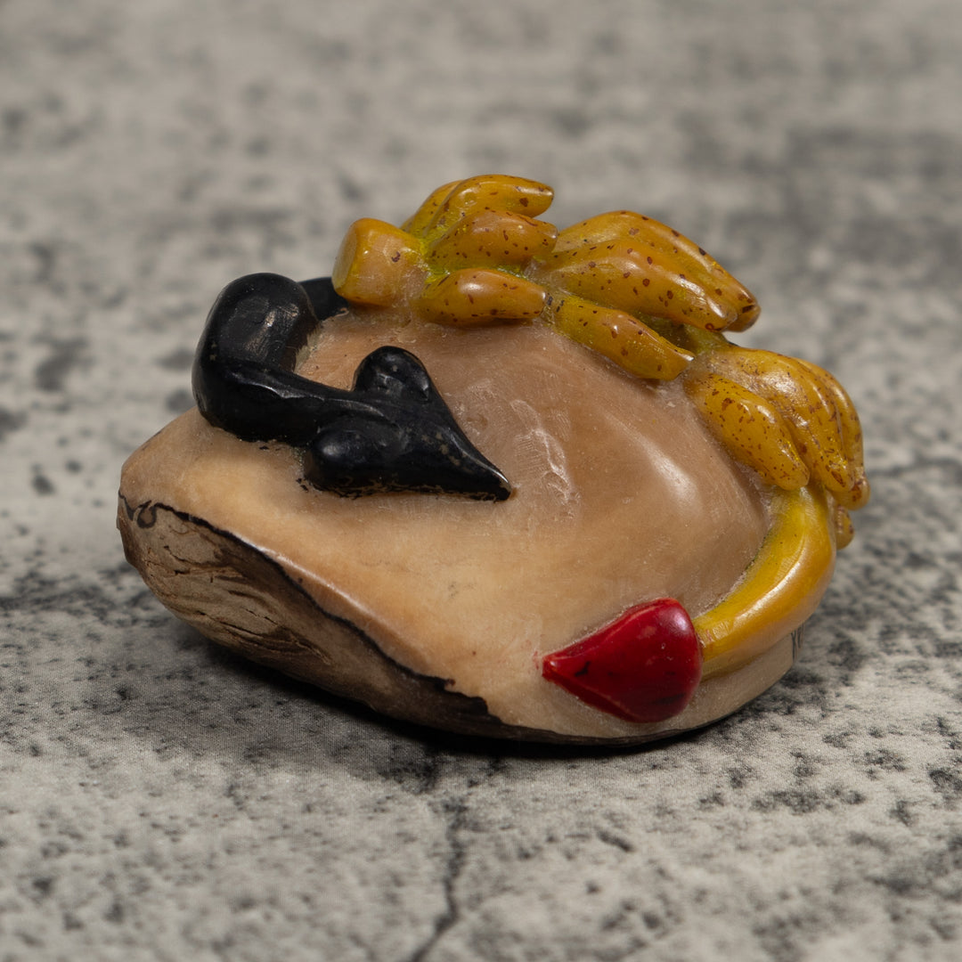Vintage Snake With Bananas Tagua Carving