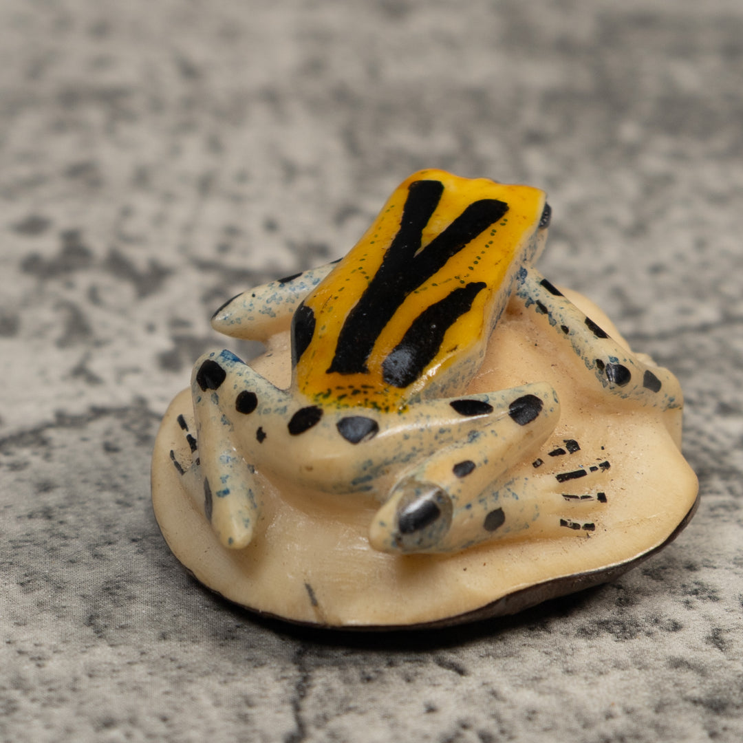 Gold Black And Blue Poison Dart Frog Tagua Carving