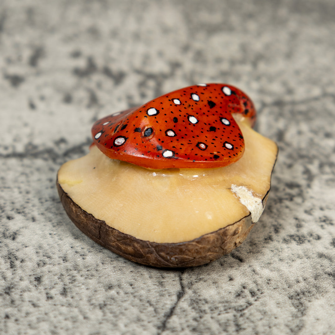 Orange Black And White Stingray Tagua Carving