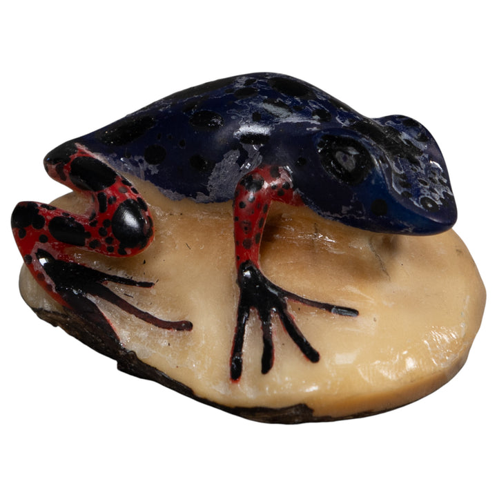 Red And Blue Poison Dart Frog Tagua Carving