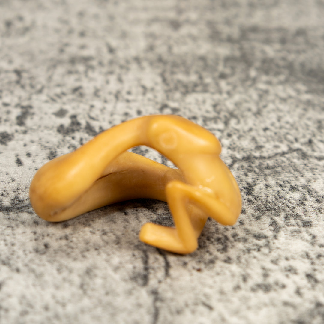 Natural White Snake Eating Frog Tagua Carving