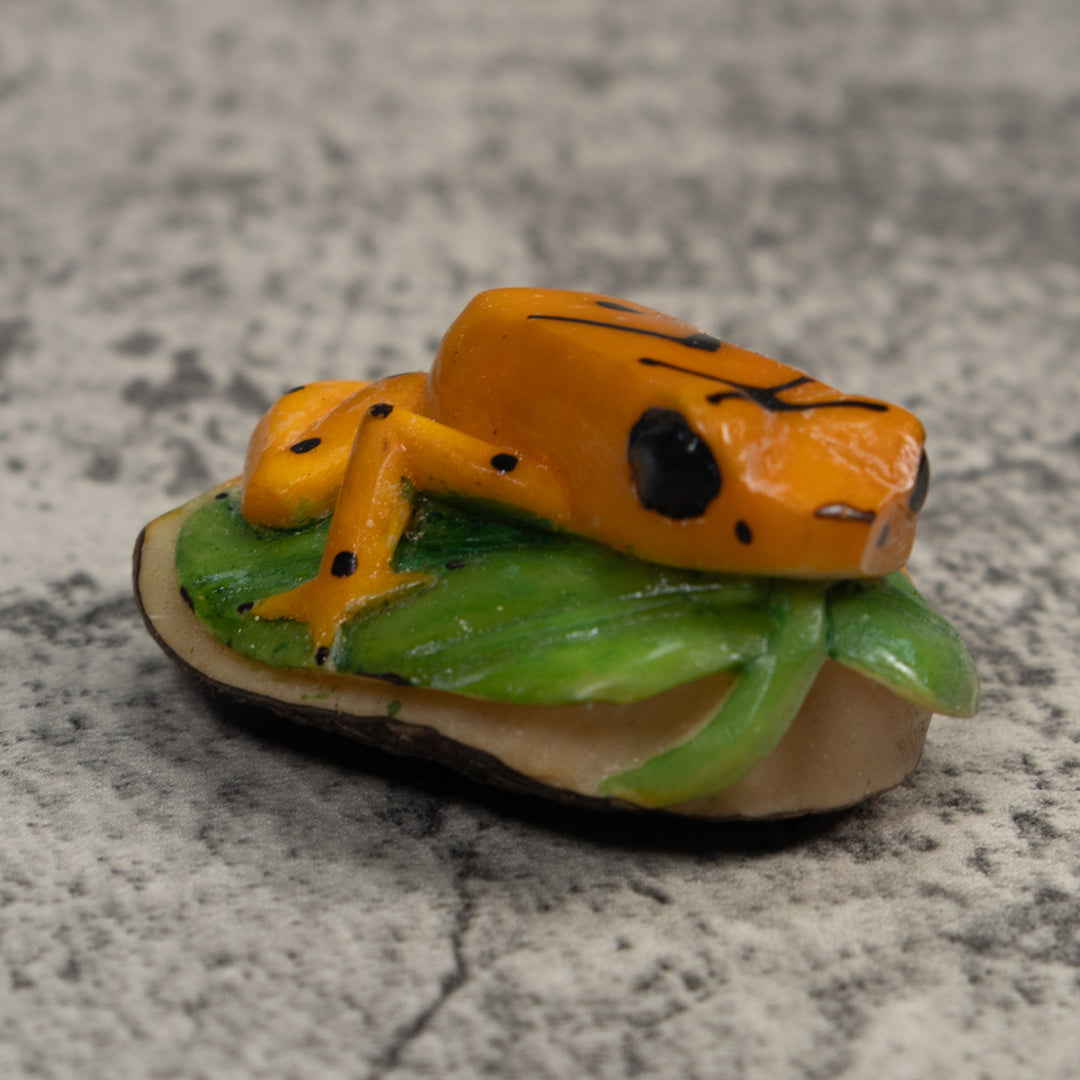 Golden Frog Tagua Carving