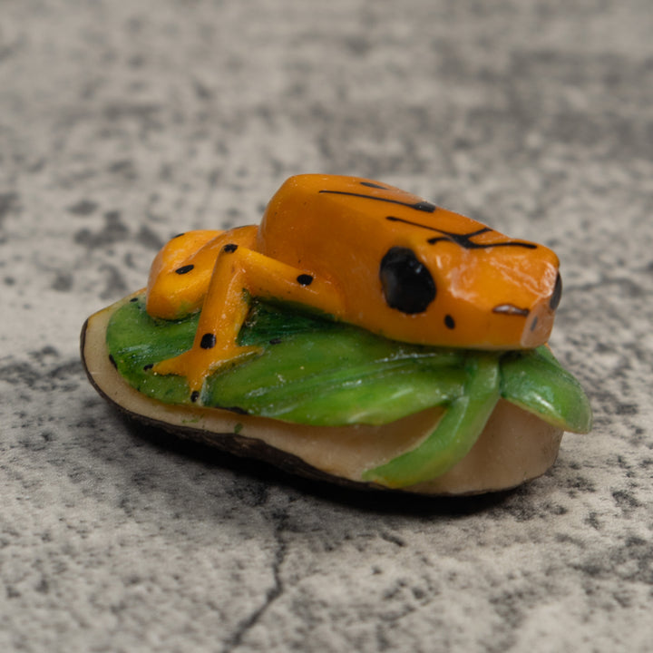 Golden Frog Tagua Carving