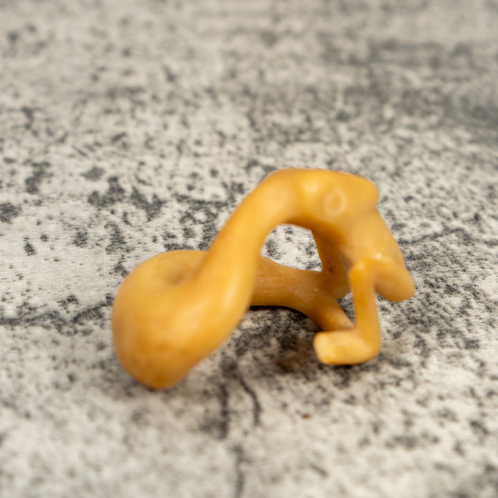 Natural White Snake Eating Frog Tagua Carving