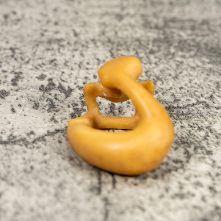 Natural White Snake Eating Frog Tagua Carving