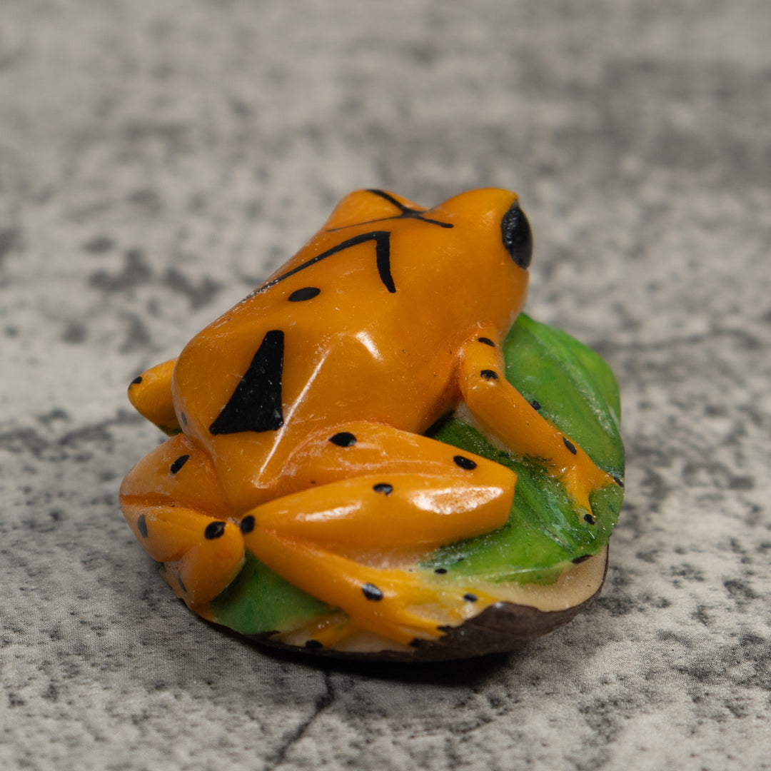 Golden Frog Tagua Carving