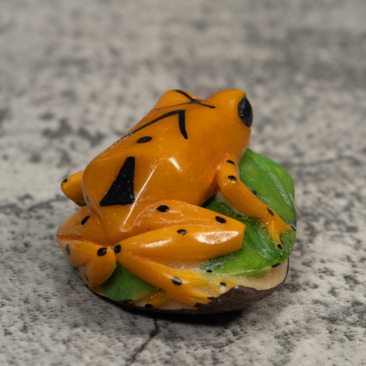 Golden Frog Tagua Carving