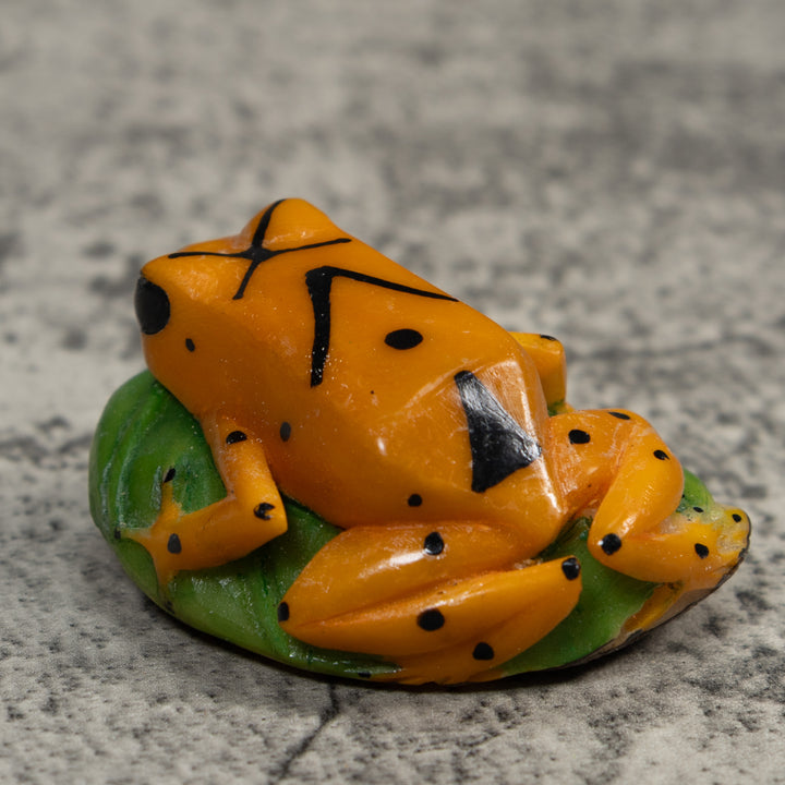 Golden Frog Tagua Carving