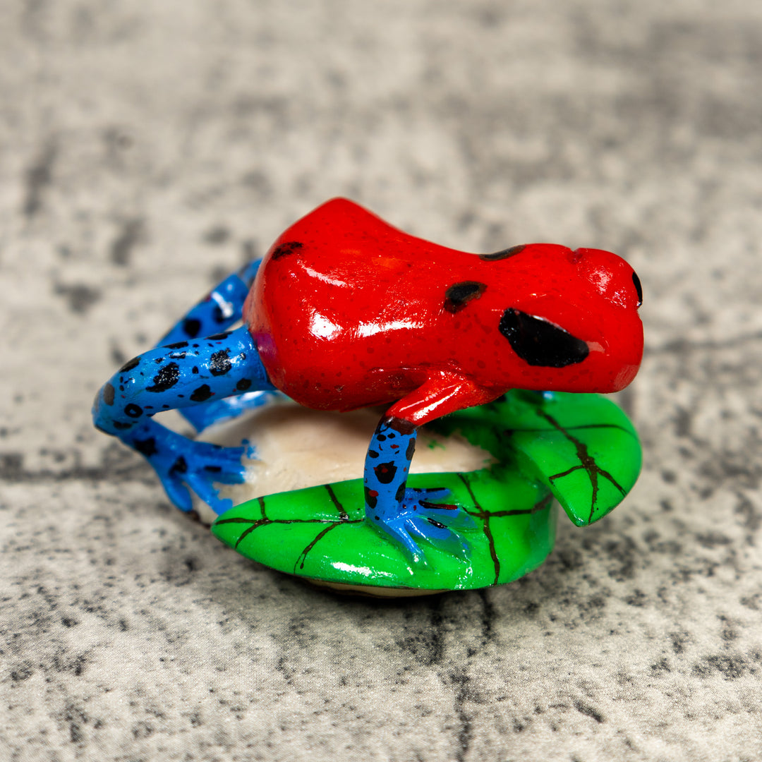 Red And Blue Poison Dart Frog Tagua Carving