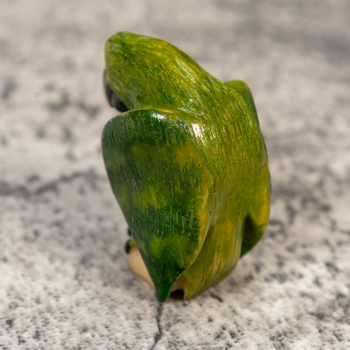 Green Parrot Bird Tagua Carving