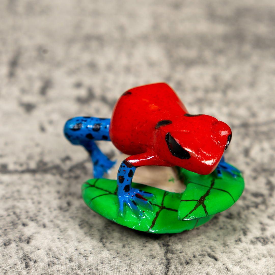 Red And Blue Poison Dart Frog Tagua Carving