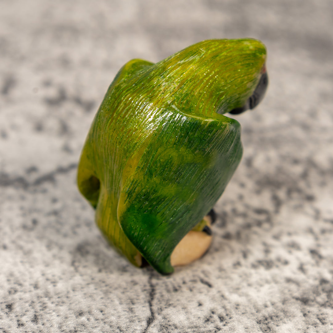 Green Parrot Bird Tagua Carving