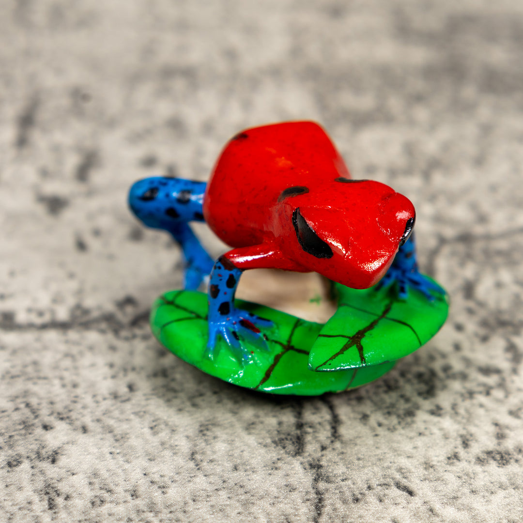 Red And Blue Poison Dart Frog Tagua Carving
