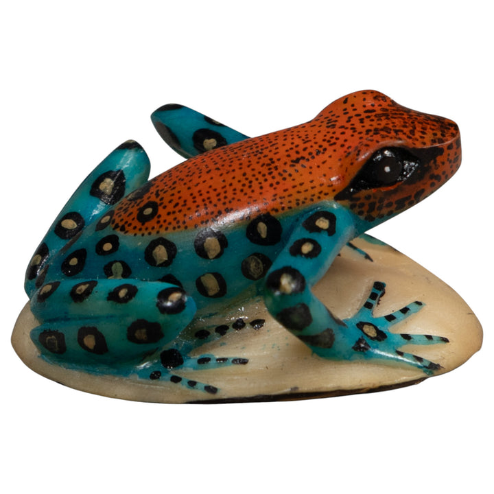Black Blue And Red Poison Dart Frog Tagua Carving