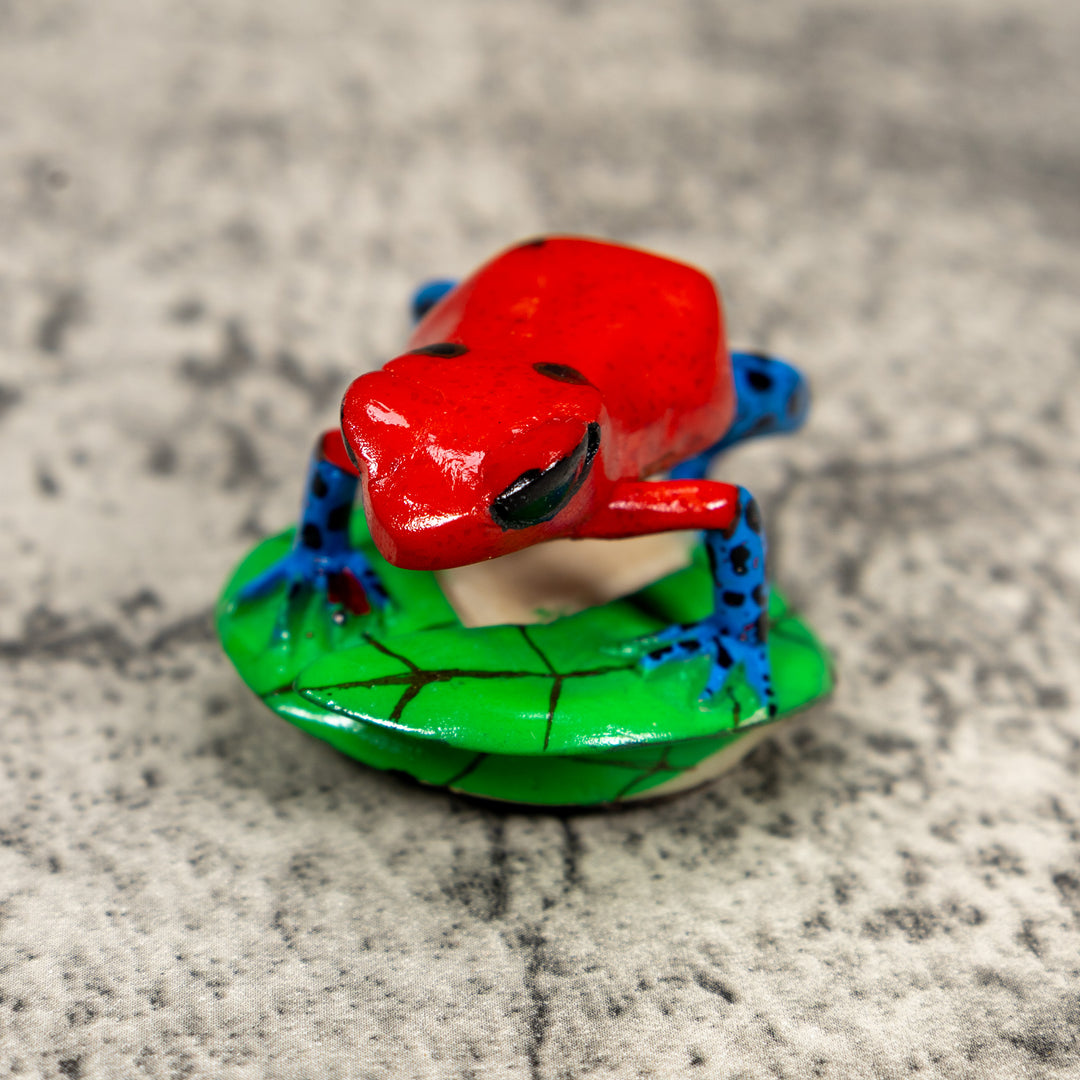 Red And Blue Poison Dart Frog Tagua Carving