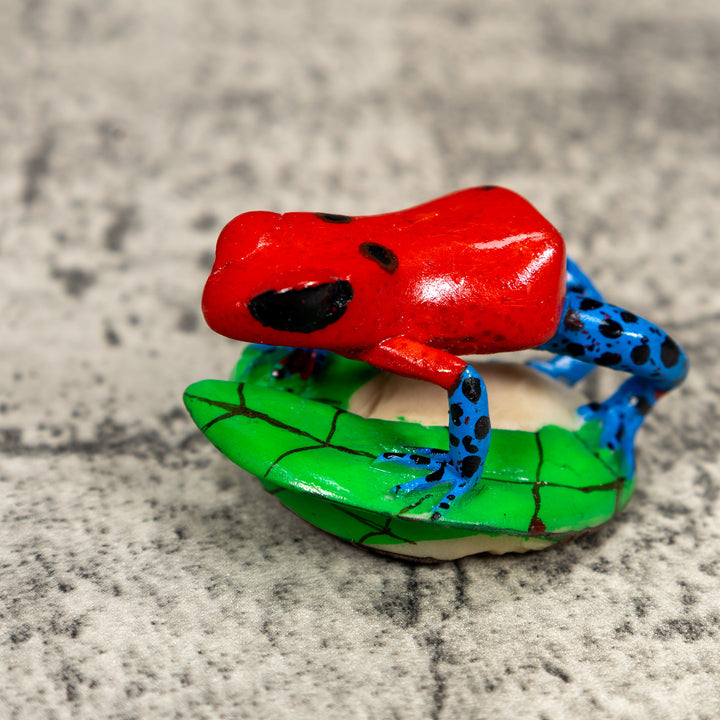 Red And Blue Poison Dart Frog Tagua Carving