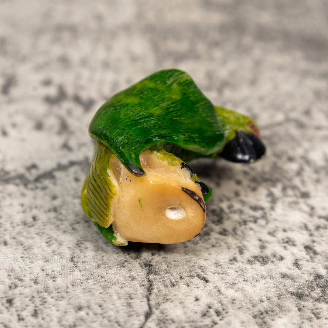 Green Parrot Bird Tagua Carving