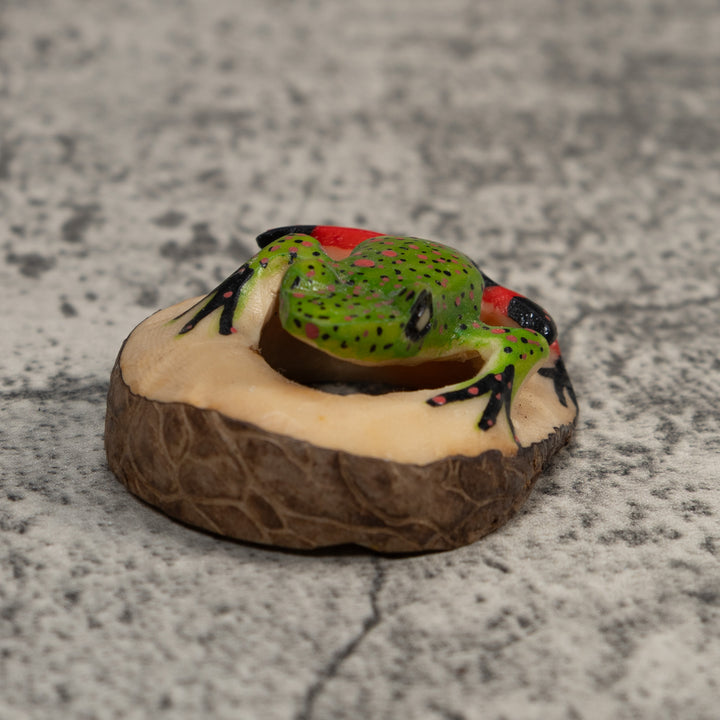 Red And Green Poison Dart Frog Tagua Carving