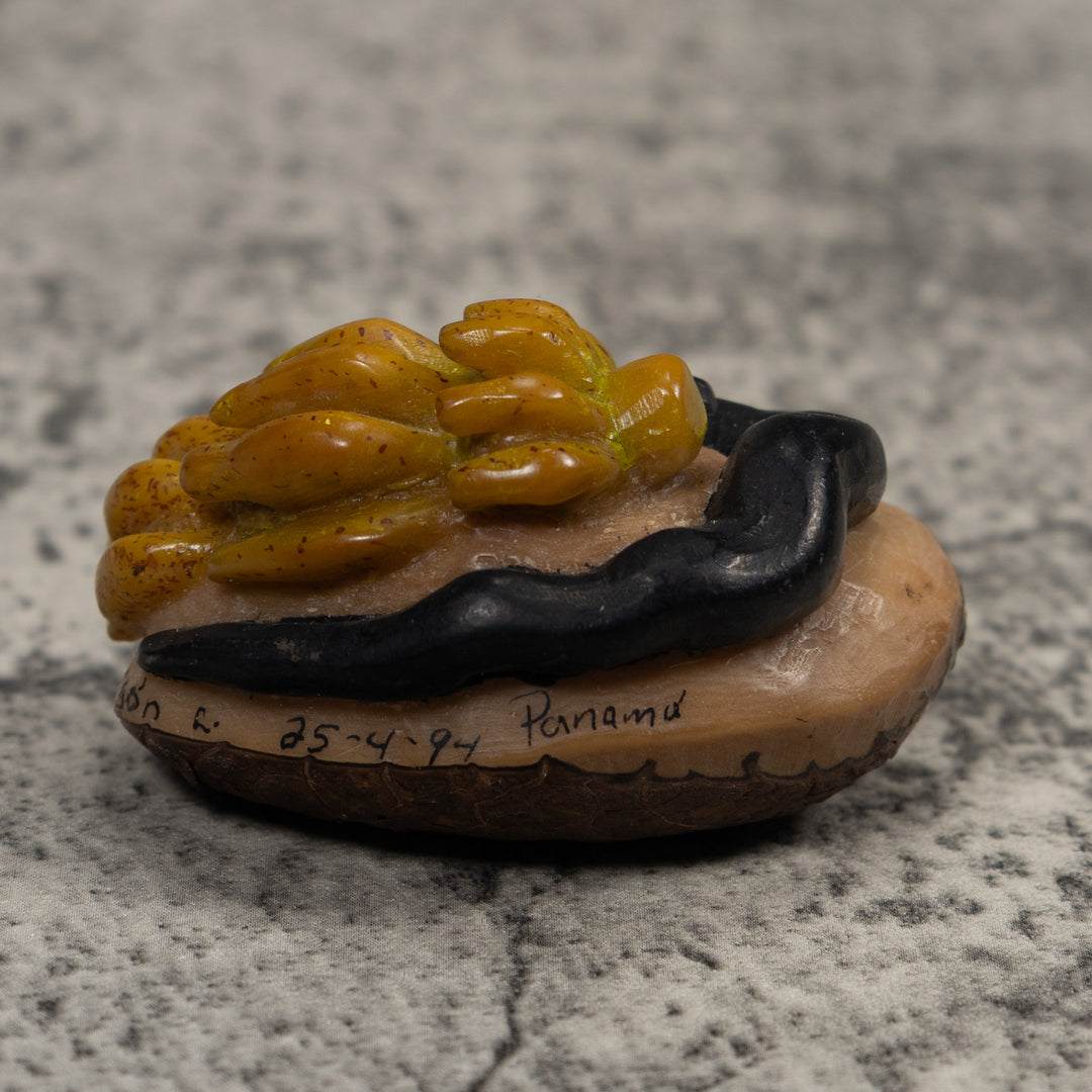 Vintage Snake With Bananas Tagua Carving