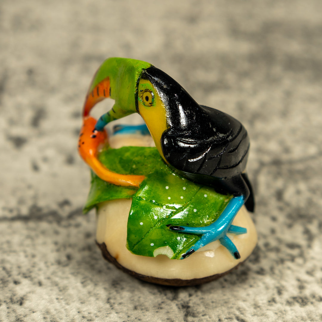 Toucan Parrot Bird Tagua Carving