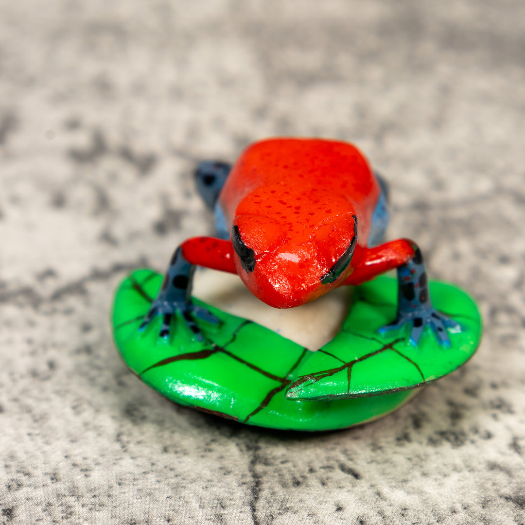 Red And Blue Poison Dart Frog Tagua Carving
