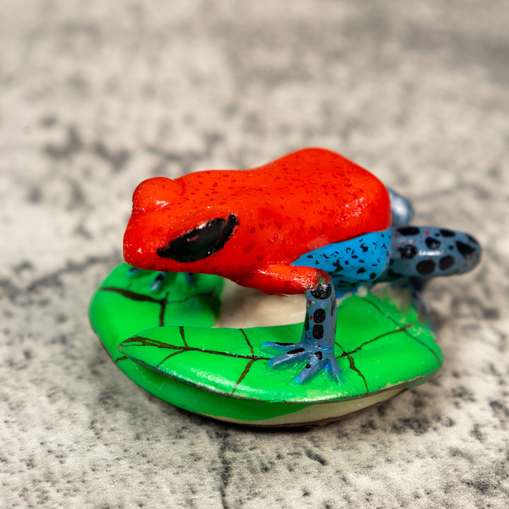 Red And Blue Poison Dart Frog Tagua Carving