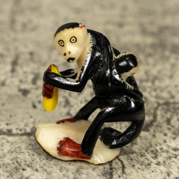 White Face Monkey With Infant Tagua Carving