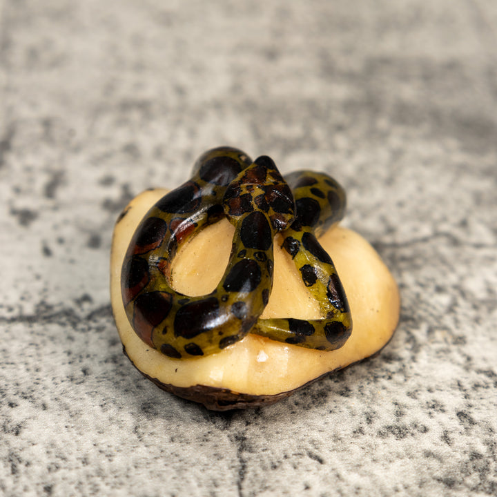 Black And Gold Snake Tagua Carving
