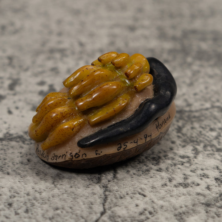 Vintage Snake With Bananas Tagua Carving