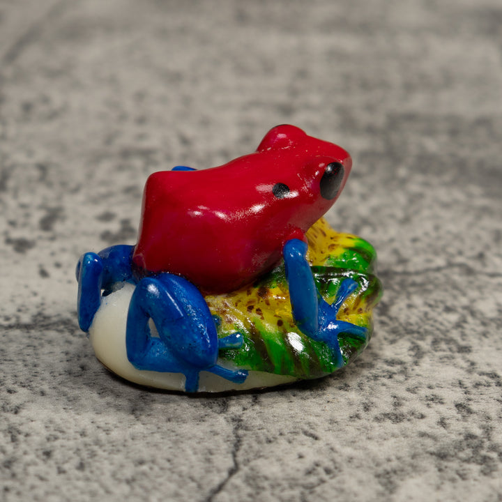 Red And Blue Poison Dart Frog Tagua Carving