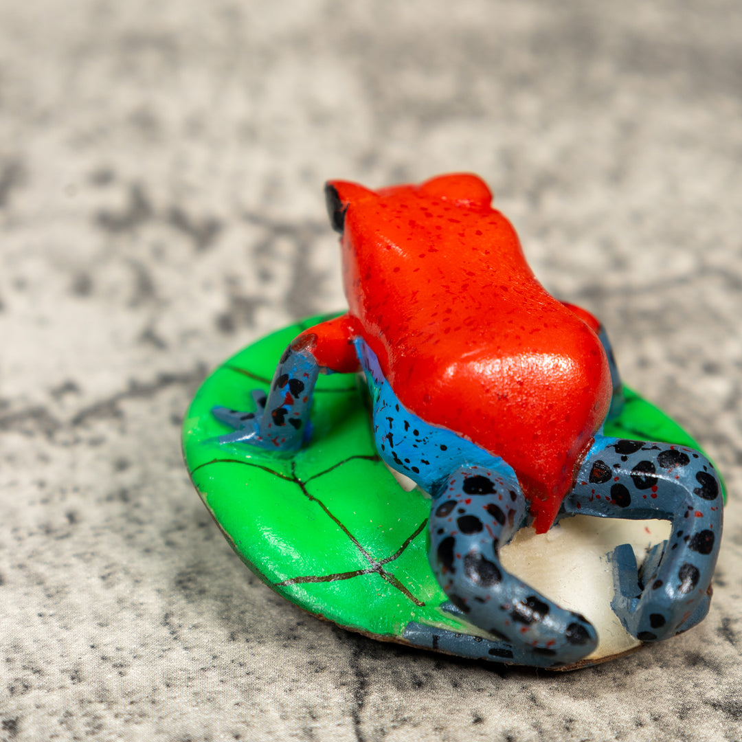 Red And Blue Poison Dart Frog Tagua Carving