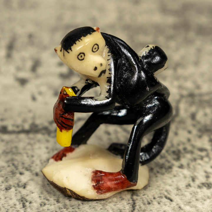 White Face Monkey With Infant Tagua Carving