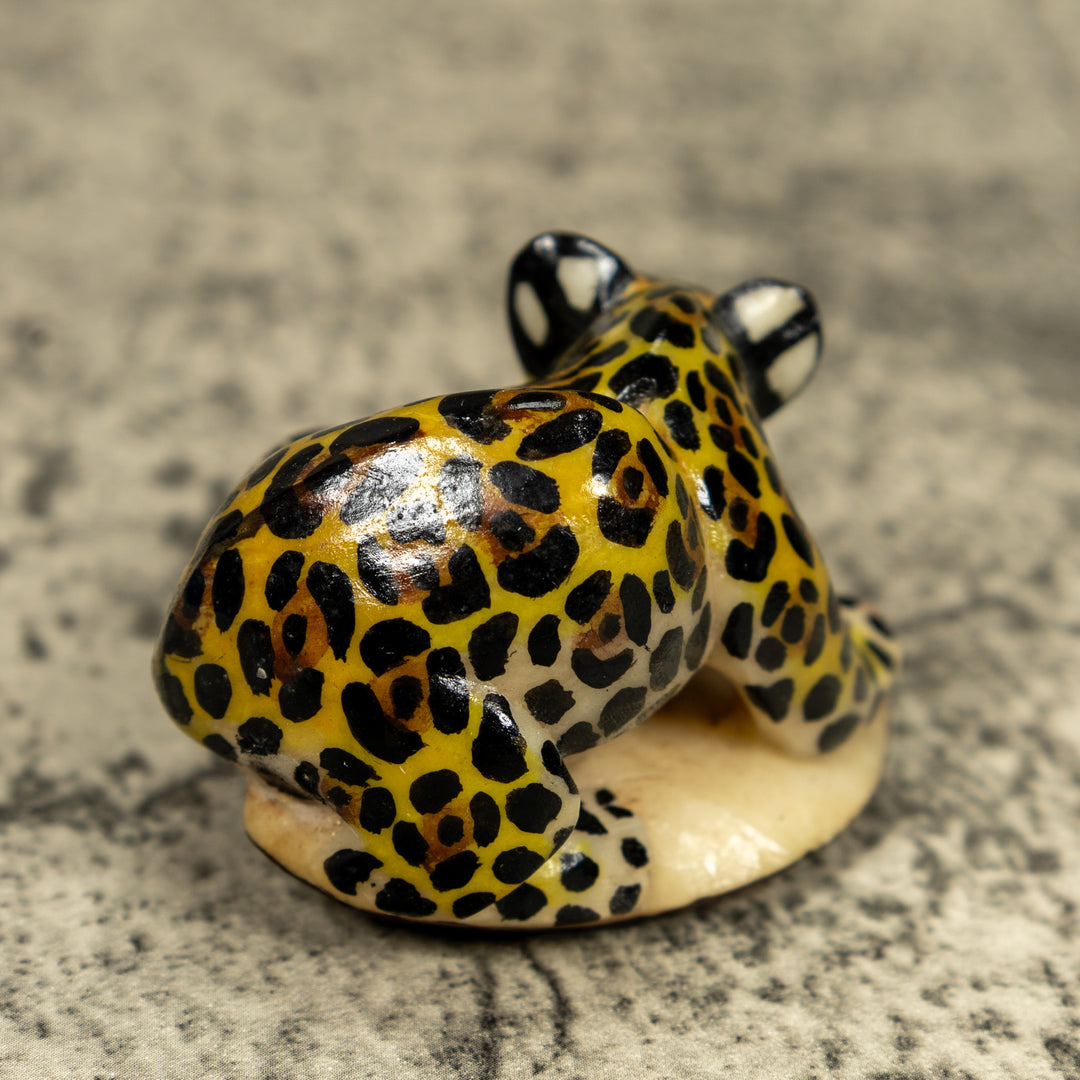 Jungle Jaguar Cat Tagua Carving