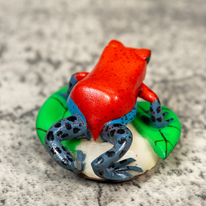 Red And Blue Poison Dart Frog Tagua Carving