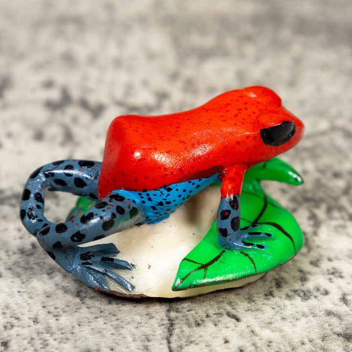 Red And Blue Poison Dart Frog Tagua Carving